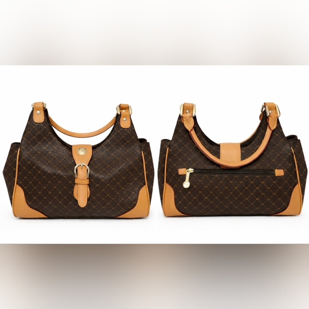 RIONI Brown Monogram Shoulder Bag